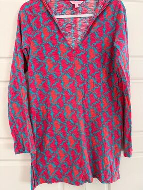 Lilly Pulitzer Seahorses hooded tunic